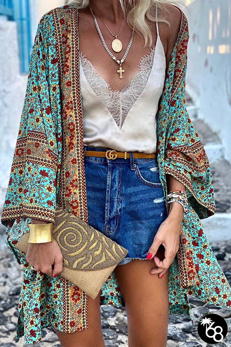 Bohemian Print Basic Outerwear | 168DEAL