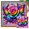 Colorful Butterfly And Roses-11CT Stamped Cross Stitch 45*45cm/17.72*17.72in tapestrymarket