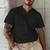 Men's Elastic Cotton Pocket Short Sleeve V-neck T-shirt by Inlyline