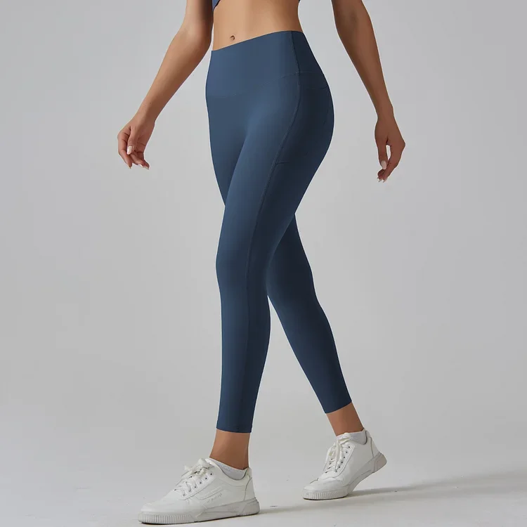 High Waisted Tummy Control Side Pocket Shaping Training Leggings