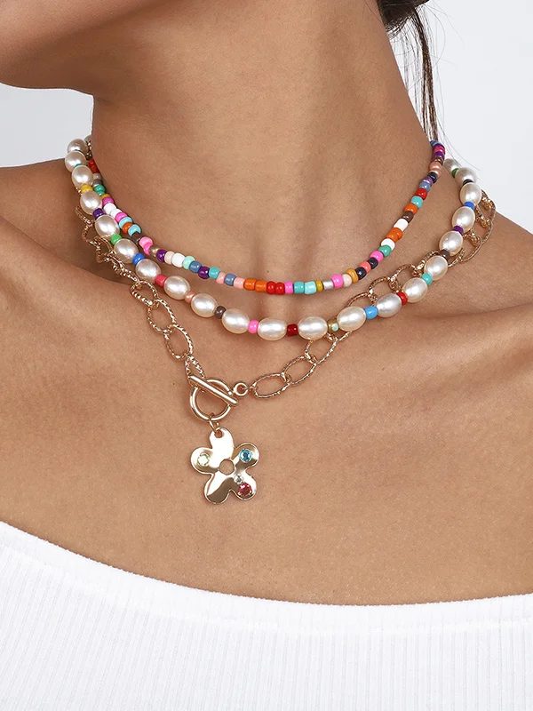 Multi-Colored Dainty Necklace Necklaces Accessories