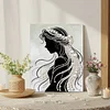 DIY Pearl Painting Veil Girl for Home Decor with Frame(30x40cm)