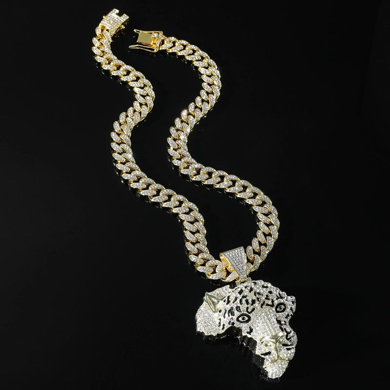 Hip-hop Color Block Alloy Inlay Rhinestones Men’s Pendant Necklace