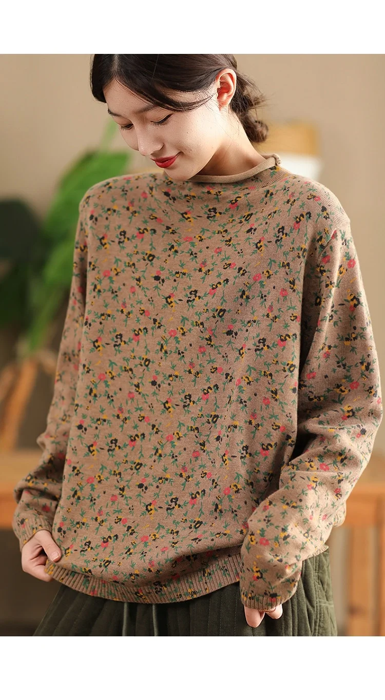 Chicfifth Sweater Women Winter Long Sleeve High Quality Autumn Vintage Top Knitted Cardigan