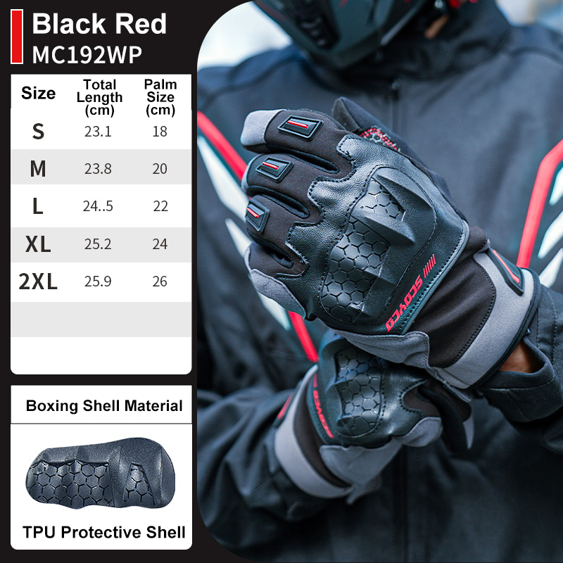 SCOYCO Motorcycle Gloves Men Women Autumn Winter Waterproof Windproof Warm Full Finger Motocross Riding Gloves Anti-fall Gloves