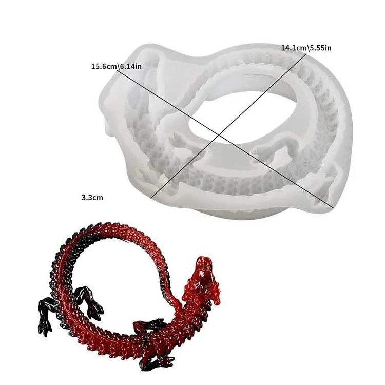 3D Crystal Dragon Ornament Resin Mold CrazyMold