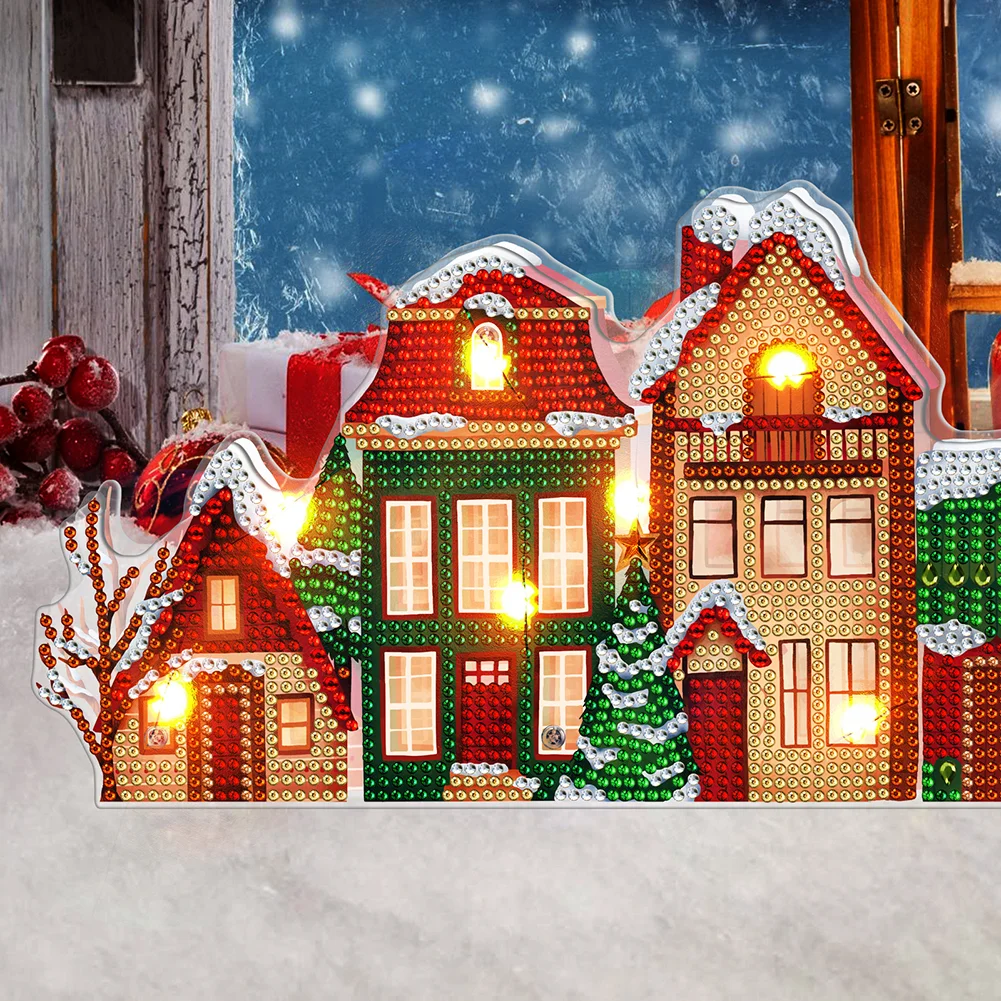 DIY Diamond Painting Nightlight Drilling Lamp - Christmas House
