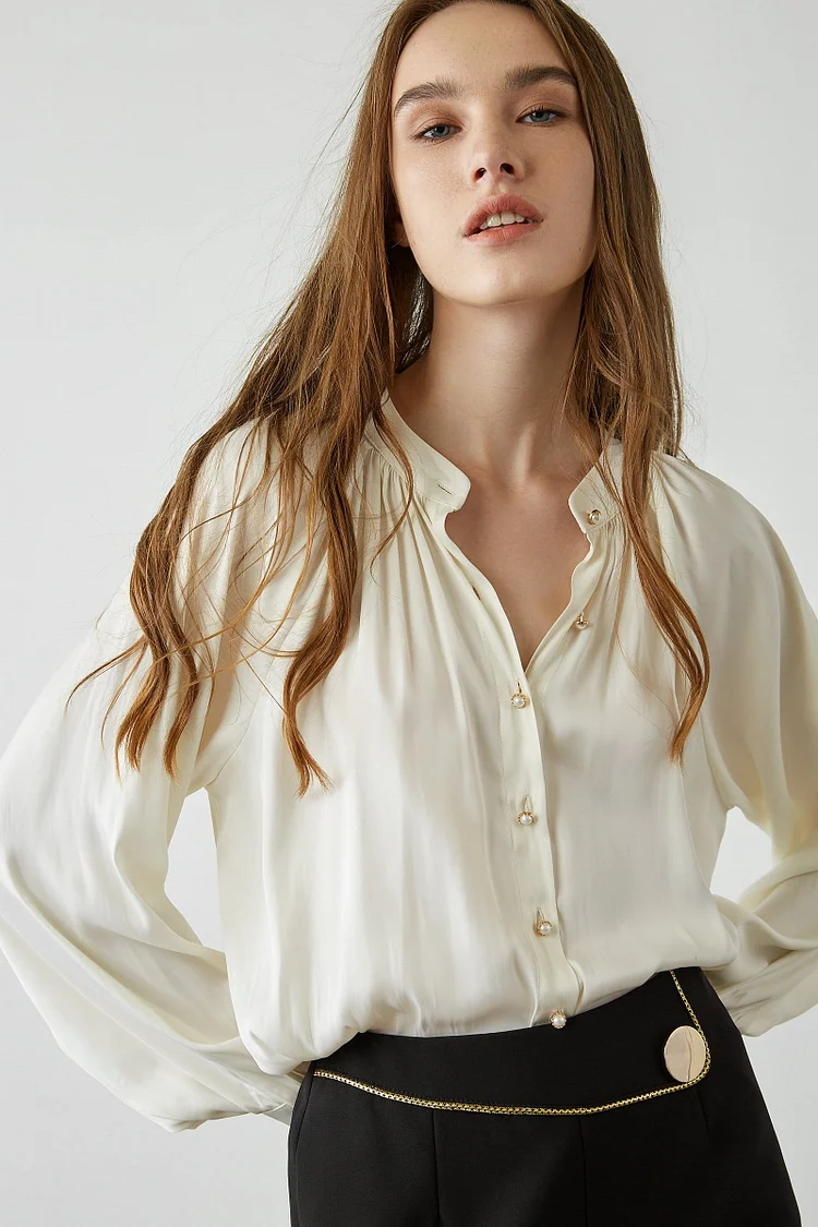 Maite White Puff Sleeve Blouse QueenFunky