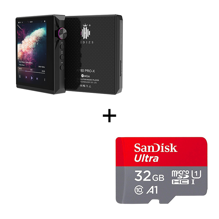 Hidizs AP80 Pro-X Portable Lossless Music Player + SanDisk 32GB/64GB Ultra microSD Card Bundles