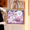 DIY Diamond Painting Pink Owl Linen Waterproof Handbag Shopping Storage Bag Totes Kit