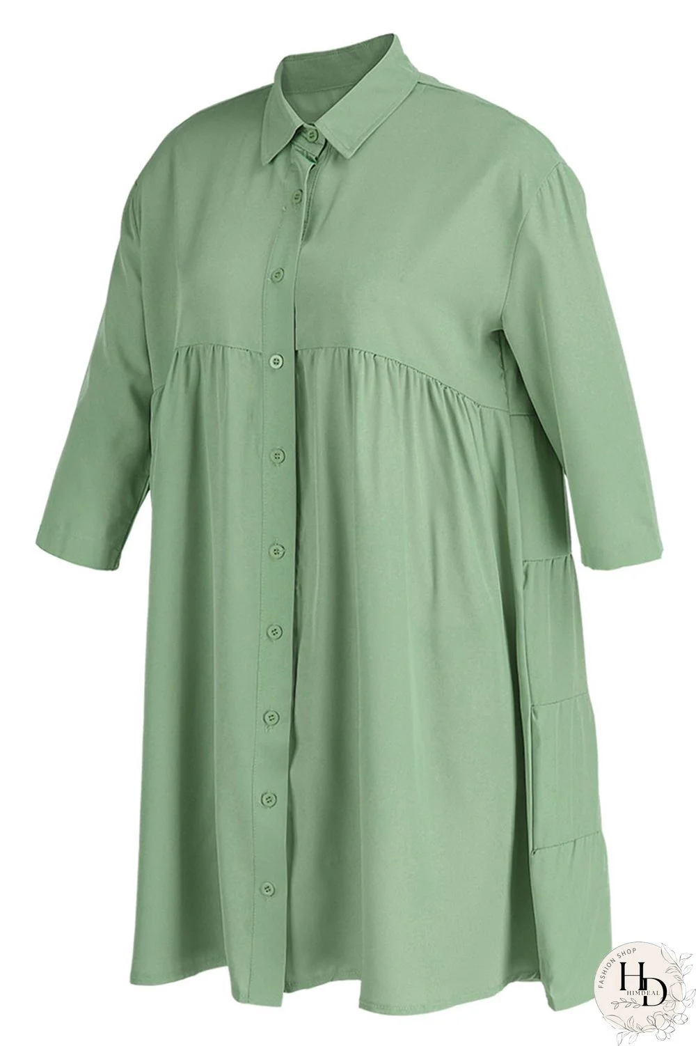 Black Casual Solid Patchwork Buckle Turndown Collar A Line Dresses