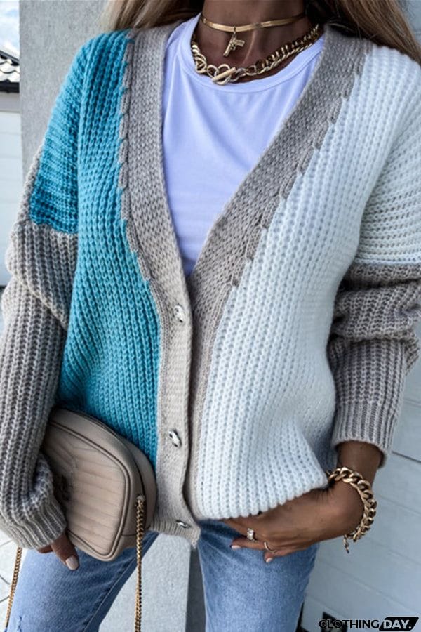 Block It Out Button Cardigan