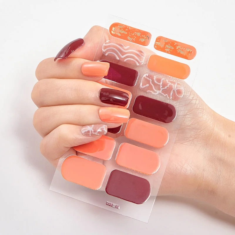 Four Sorts 0f Nail Stickers Nails Art Decoration Manicure Shiny Nail Decoration Decals Plain Stickers Nail Accesoires Women-Nail Inspo