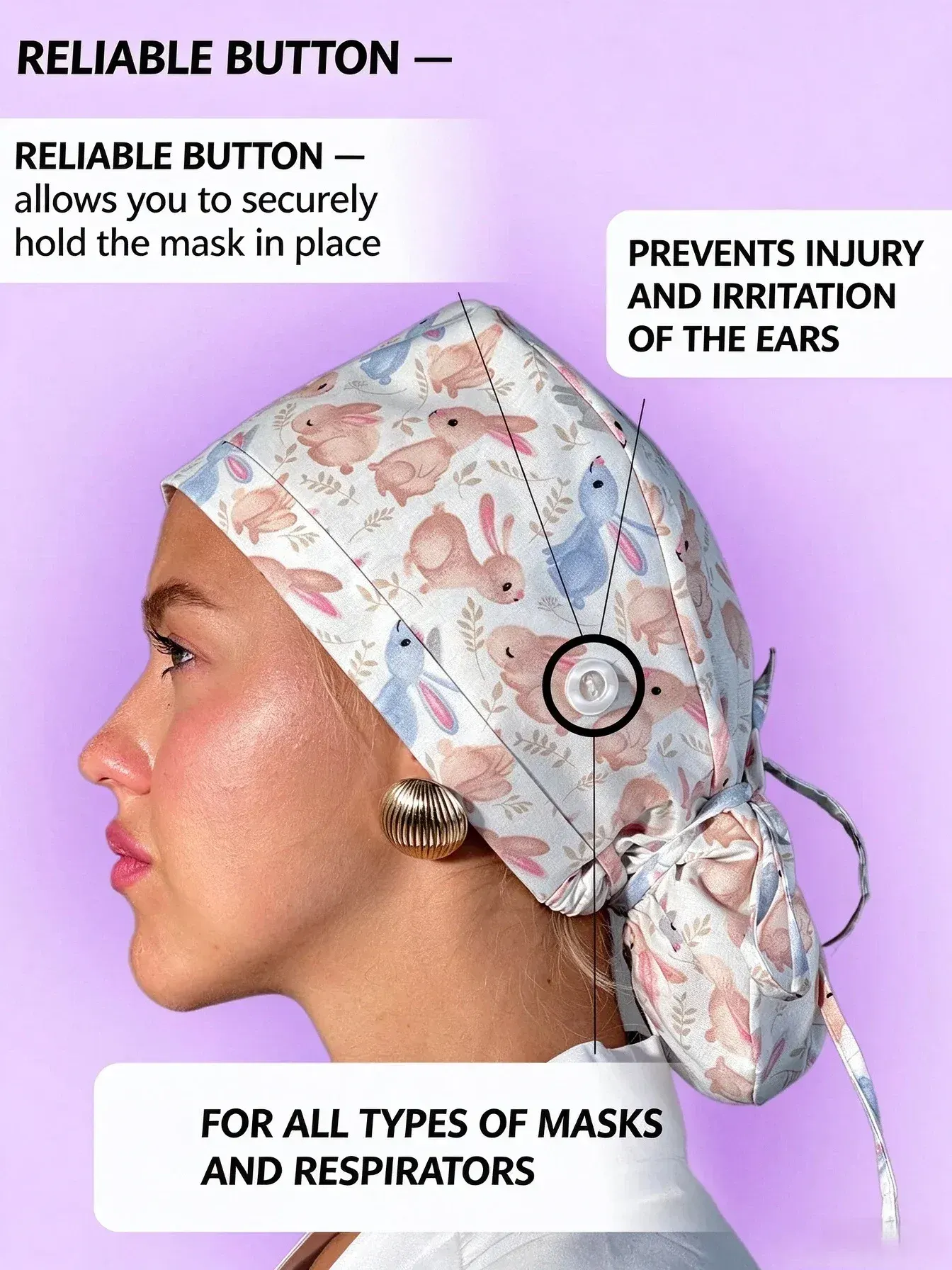 Adjustable Cotton Scrub Cap