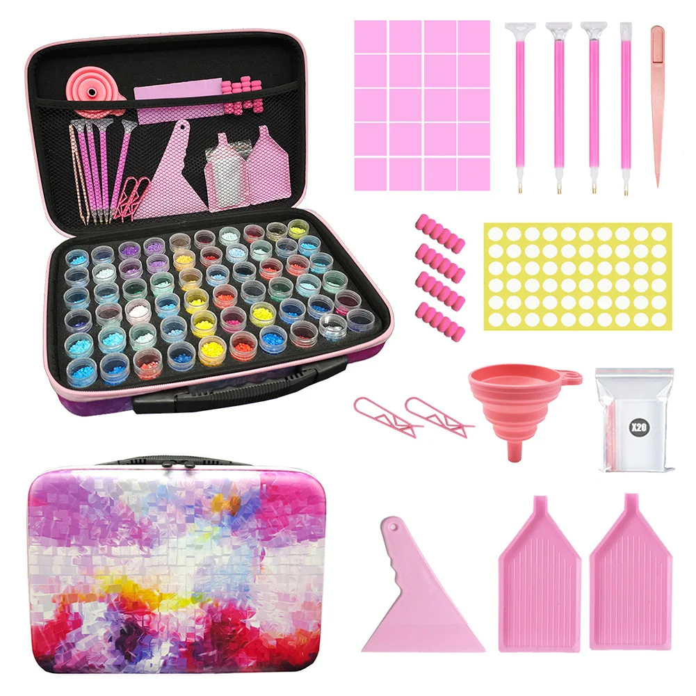 Beads Carry Case with Funnel Sticker Diamond Painting Mosaic Tools for DIY Craft