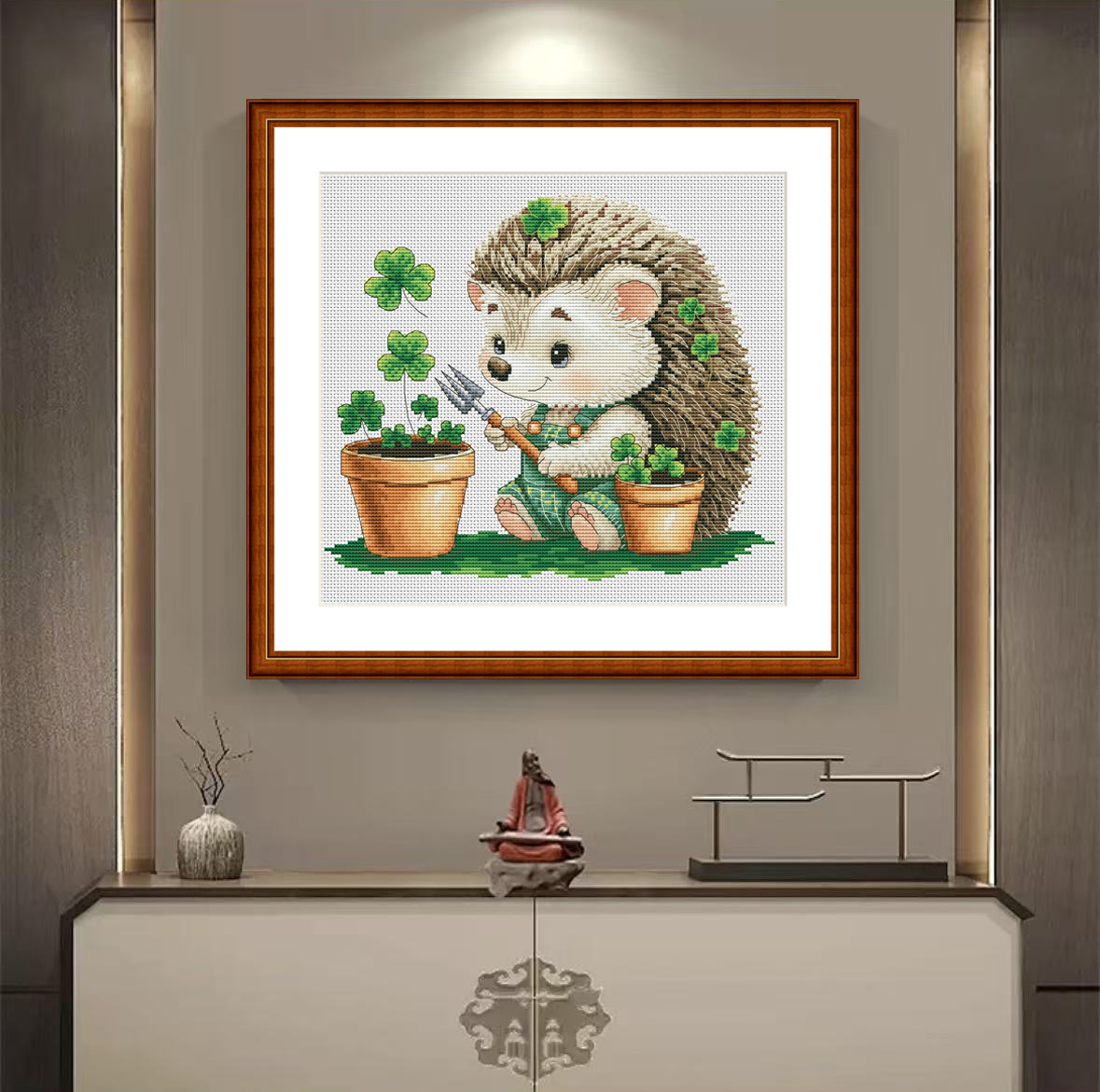 1set DIY Printed Cross Stitch Kit, 【CC2520- Garden Hedgehog】embroidery machine needle Painting Fairy Cross Stitch