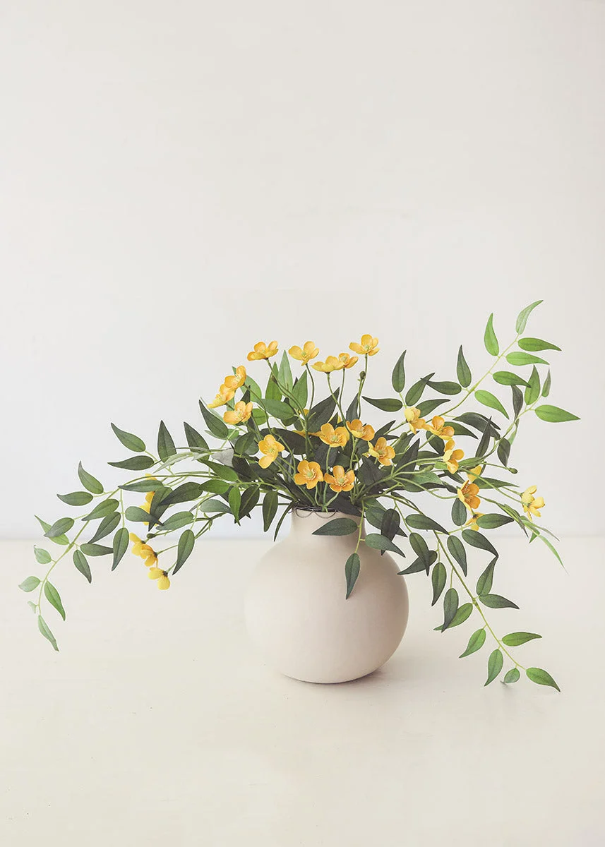 Artificial Buttercup Flowers in Yellow - 25"