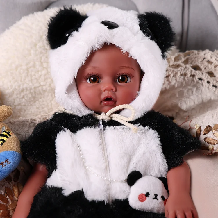 Babeside Phoebe 16" Realistic Silicone Quiet Baby African American Newborn Girl Building Lovely Memories