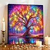 (Framed)Diamond Painting -DIY Round Drill Tree of Life with Frame(25x25cm)