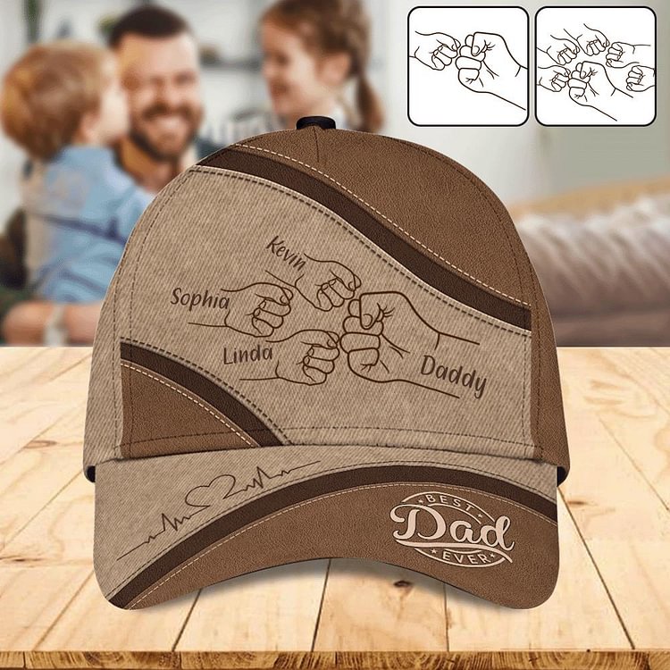 Best Dad Ever Fist Bump Personalized Father Classic Cap for Dad