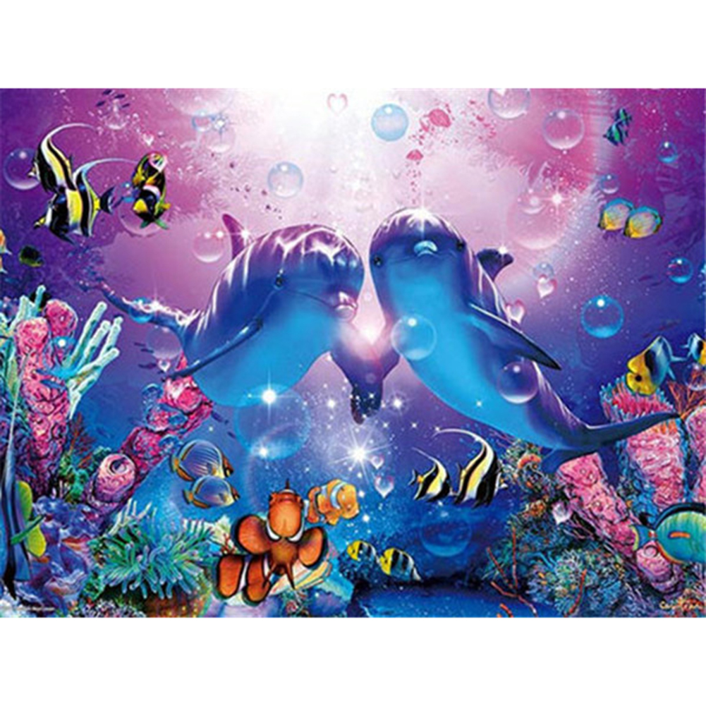 

50*40CM - Square Drill Diamond Painting - Dolphin, 501 Original