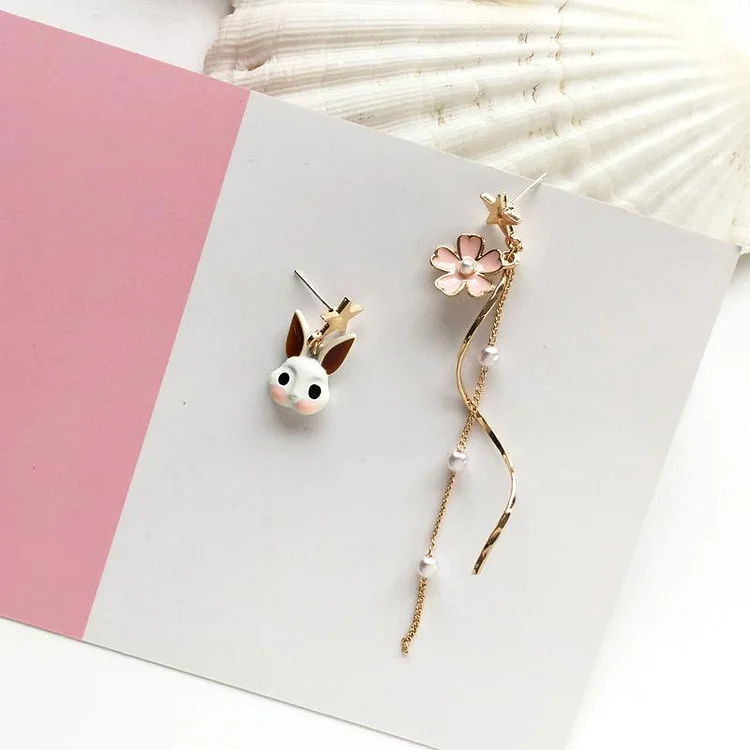 Cute Asymmetric Rabbit Earrings