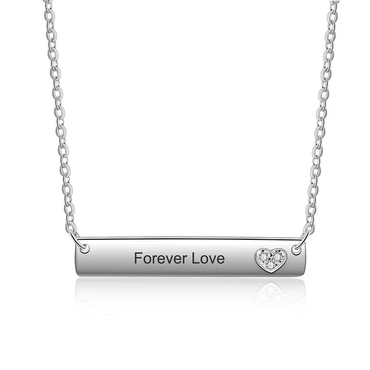 Personalized Name Necklace Women Bar Necklace With Heart