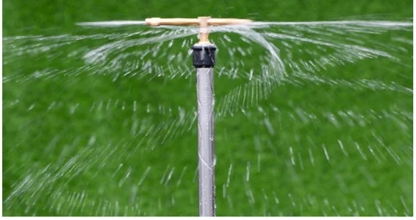 Three-point Full Copper Rotating Sprinkler Head Automatic Circle Sprinkler Lawn Three-pronged Four-nozzle