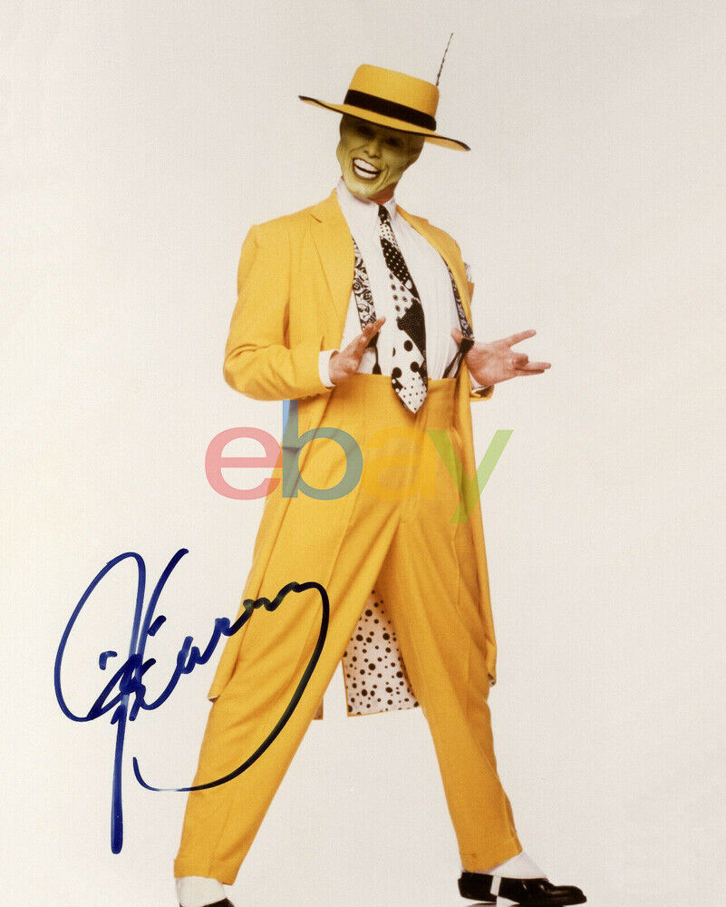 Jim Carrey Signed 8X10 The Mask Photo Poster painting Auto Autographed reprint