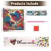 Diamond Painting -DIY Round Drill Fighting Fish in the Flower Bushes(40x40cm)