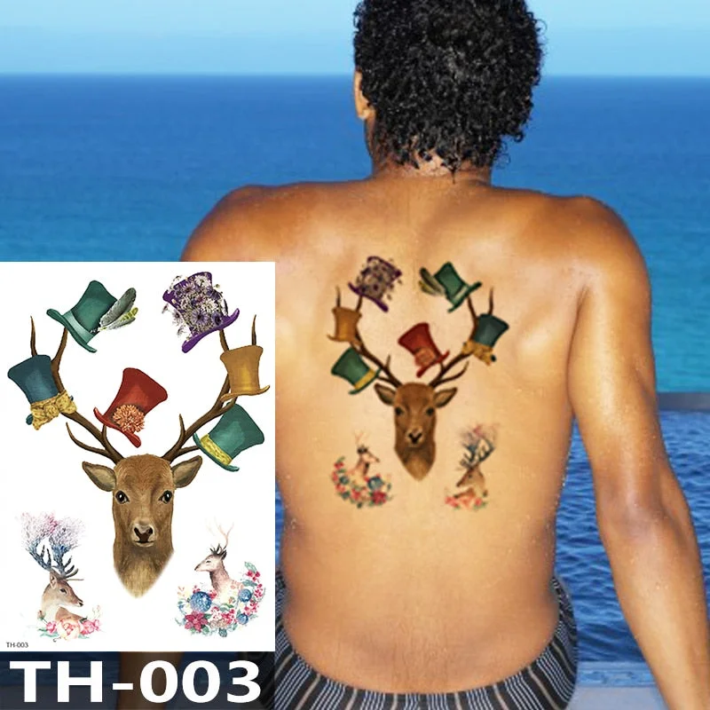 Waterproof Temporary Tattoo Sticker Flower Cute Cat Water Transfer Body Art Flash Fake Tatoo