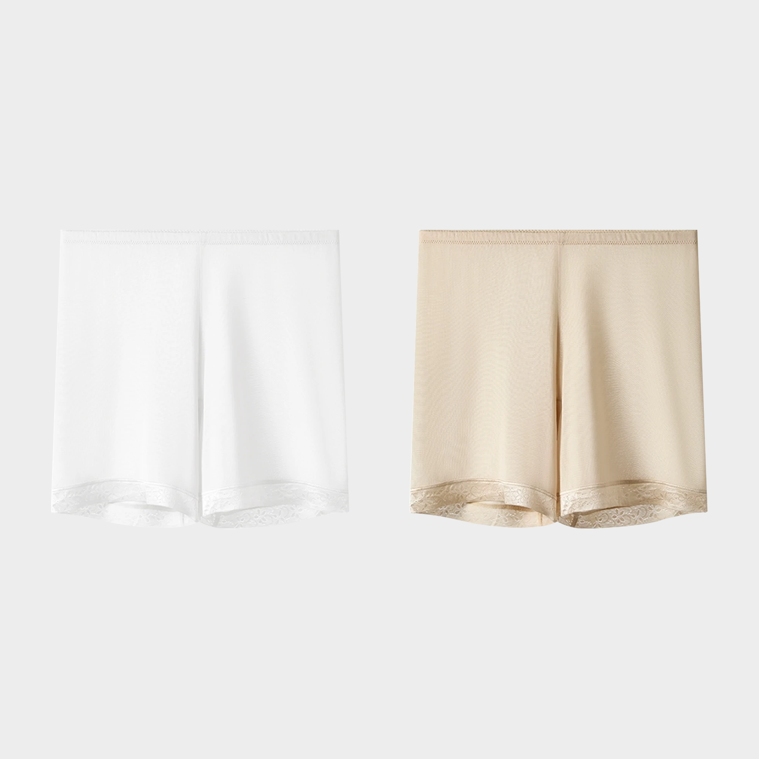 100% Silk Lace Boy Shorts Panties Mid Waist 2-Pack REAL SILK LIFE