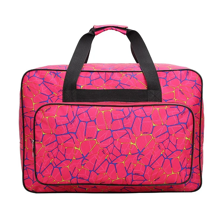 Unisex Large Capacity Travel Portable Tote Sewing Machine Bags(Rose Red)