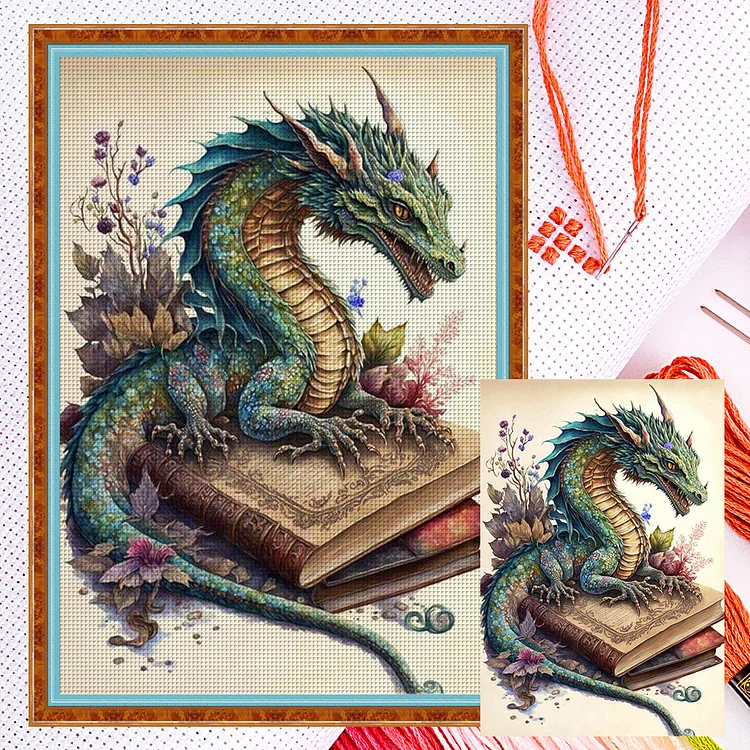 【Huacan Brand】Retro Poster - Book Pterosaur 11CT Counted Cross Stitch 40*60CM