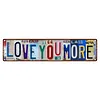 Love You More Vintage Metal Sign Plaque Above Door Street Sign Express Love & Warmth for Bedroom Living Room Home Bar Coffee Wall Decor