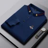Men's business plus size embroidered polo shirt
