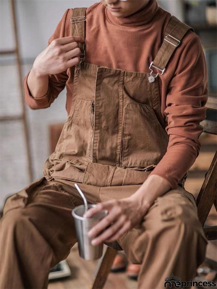Men's Casual Cozy Oversized Multi-Pocket Dungarees