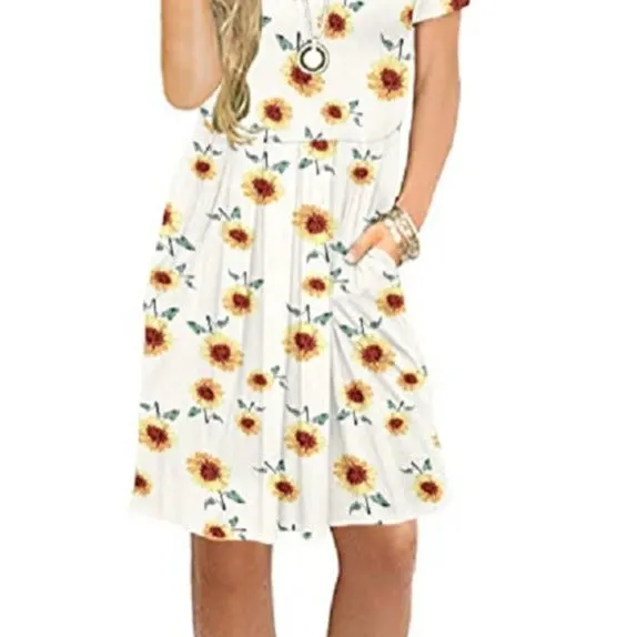 Pleated Loose Skirt Casual Dress