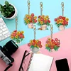 DIY Wooden Barrel Flowers-6Pcs Diamond Painting Keychain (Double-Sided)