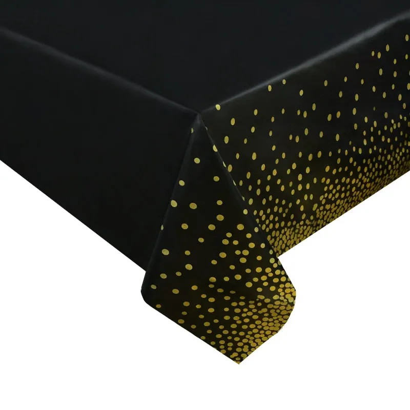 274*137cm Rose Gold Disposable Tablecloth Plastic Dot Table Cloth Cover Kids Adult Birthday Party Decoration Wedding Baby Shower