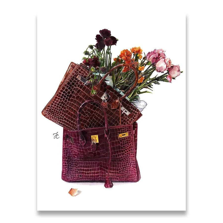 Fashion Girl Bag Balloon Champagne Salon Wall Art Print Canvas Painting Nordic Posters And Prints Wall Pictures For Living Room