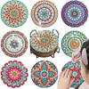 8pcs DIY Anti Slip Mandala Coasters Stackable Creative for Tabletop Protection