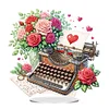 Acrylic Typewriter And Roses - 5D DIY Craft Ornament