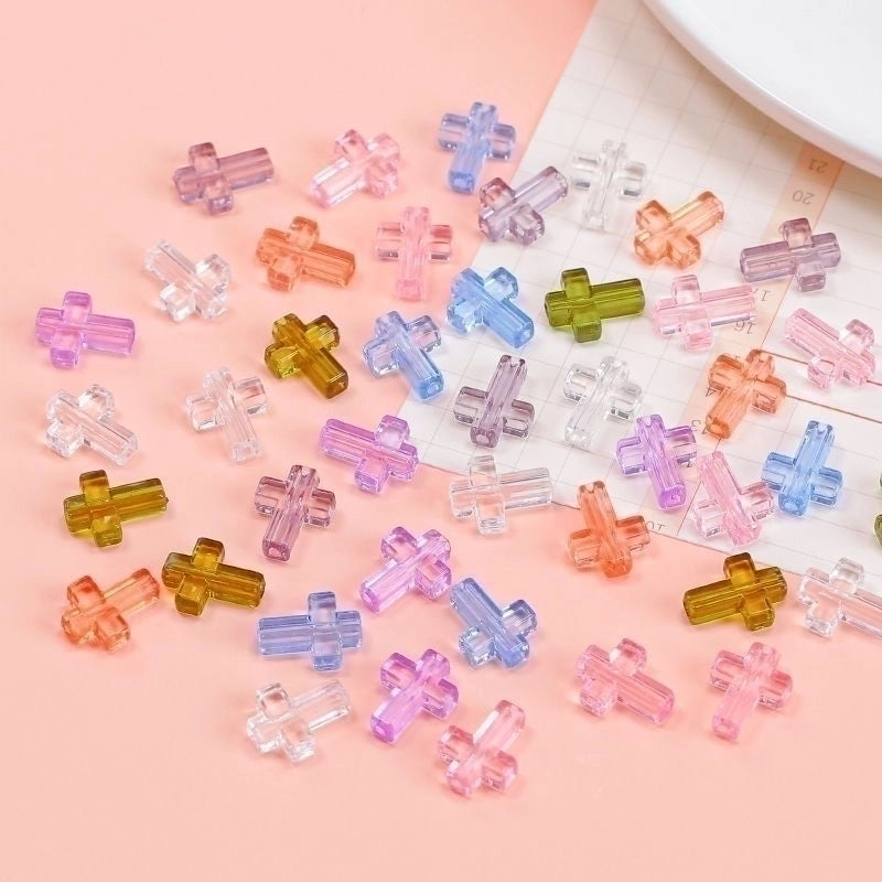 1 Piece Arylic Cross Beads