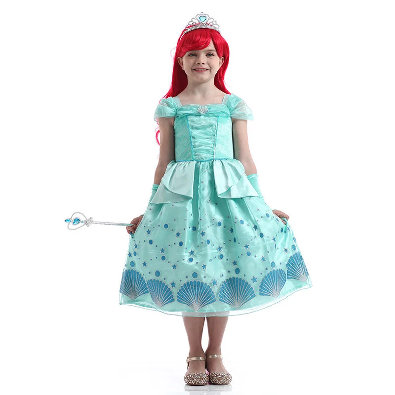 Girls Mermaid Dress Halloween Mermaid Costume-elleschic