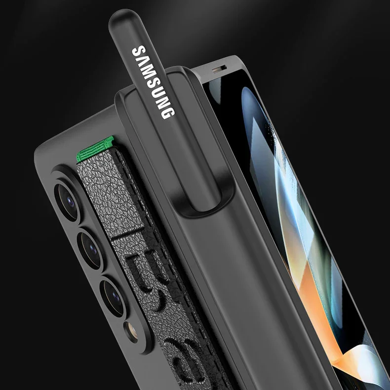 Applicable To Samsung Zfold4 Magnetic Wrist Strap Bracket Folding Mobile Phone Case