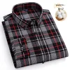 New Men's 100% Cotton Plaid Casual Long Sleeve Shirt