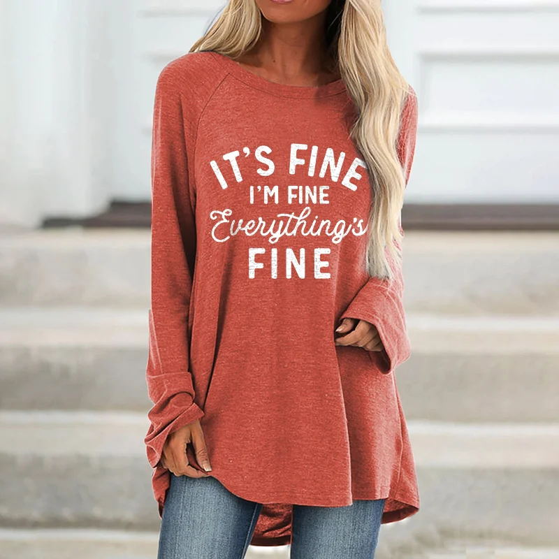 It's Fine I'm Fine Everything's Fine Printed T-shirt