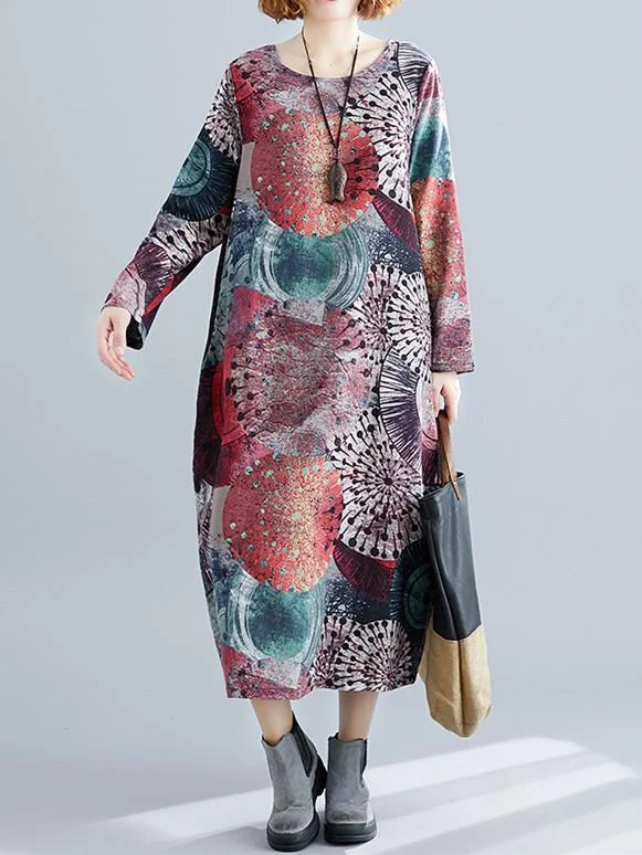 Women Half Sleeve V-neck Solid Color Dress