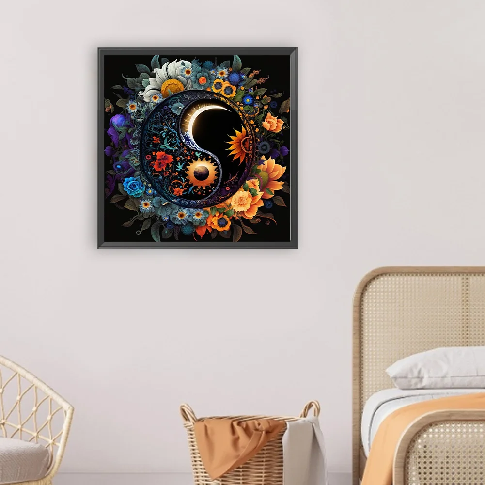 Diamond Painting - Full Round Drill - Tai Chi Diagram(Canvas|30*30cm)